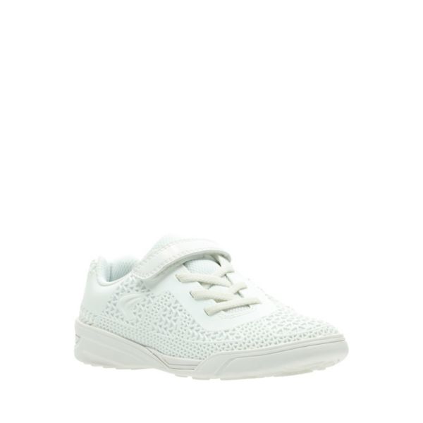 Clarks Girls Award Blaze Kid Trainers White | CA-4763921